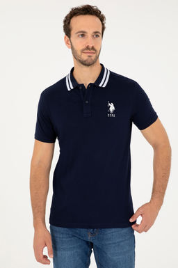 Футболка U.S. Polo Assn G081GL011 мужская темно-синяя хлопок с эластаном  фото 3
