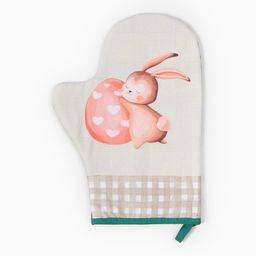 Варежка-прихватка Этель Пасхальный кролик 20х28см,саржа, 100% х/л, ватин 250г/м2  фото 6