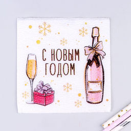 Цена за 3 шт. Салфетки бумажные С Новым Годом, однослойные, 24 х 24 см, 20 шт