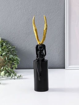 Сувенир полистоун "Ангел" чёрный с золотом 6х8,3х31 см