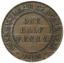 1/2 пенни 1938 года Австралия