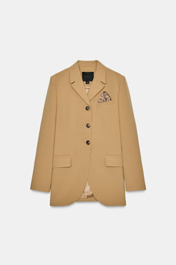 FITTED BLAZER WITH CONTRAST SCARF ZW COLLECTION