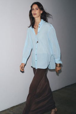 ZW COLLECTION CREASED BUTTON SHIRT