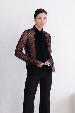 Блуза кружевная чёрная - Martichelli фото 2