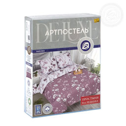 Ночка Евро/Пододеяльник: 1 шт. - 215*200; Простыня на резинке: 1 шт. - 200*180*25; Наволочка: 2 шт. - 70*70; ЛЮКС с простыней на резинке