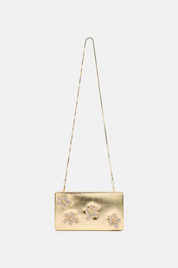 BOLSO CAJA APLIQUES / Oro