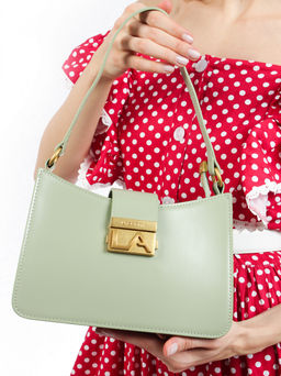 LACCOMA сумка АЛ2024-мятный натуральная кожа хлопок  фото 7