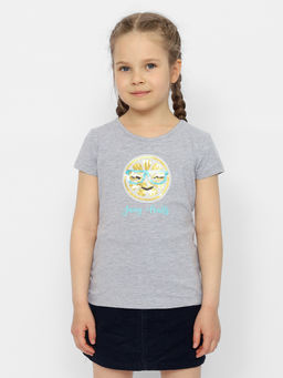 CRB wear/CSKG 63559-11-372 Футболка для девочки,светло-серый меланж/Ex.Cherubino