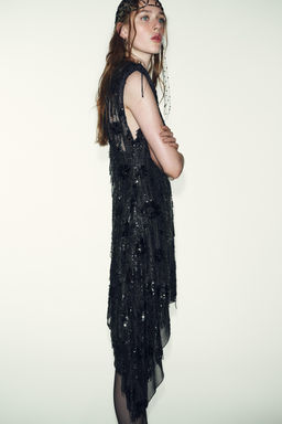 ASYMMETRIC SEQUIN MINI DRESS - Zara фото 5