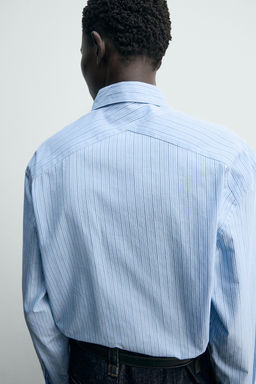 Рубашка CAMISA RELAXED FIT RAYAS голубая