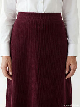 Beli Lastikli A Kesim Kadife Etek