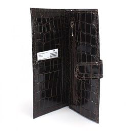 Портмоне мужское Croco-ПР-950 с хлястиком натуральная кожа 2 отд, 13 карм, коричневый крокодил (238) 238495  фото 3