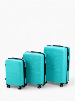 Чемодан на колёсах большой 111 л (L), на молнии, кодовый замок, 4 колеса, голубой