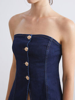 Straplez Yaka Jean Bluz