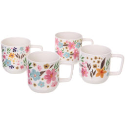 Цена за 2 шт. Кружка керамическая 390мл "Цветочный рай", микс рисунков
