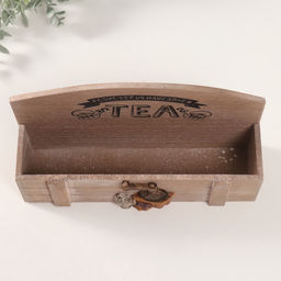 Шкатулка для украшений с делениями «Чай и набор для варки кофе», дерево, 7×26.5×17 см