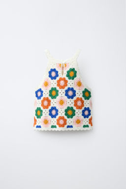TOP PUNTO CROCHET FLORES / Multicolor - Zara фото 4