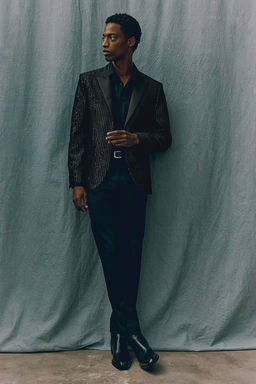 Americana de esmoquin con lentejuelas Regular Fit - H&m фото 4