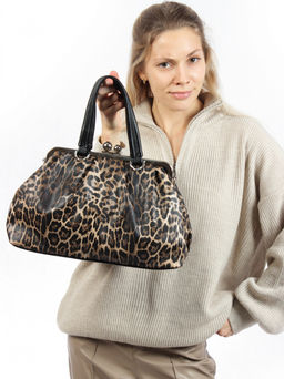 LACCOMA сумка Аурора-HL040-леопард темно-коричневый эко кожа хлопок