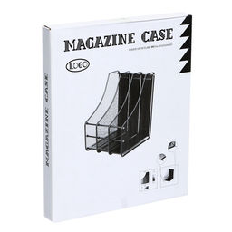 Лоток для бумаг А4, вертикальный, металлическая сетка, 3 отделения, чёрный