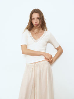 Top en punto de canal? con escote en V - H&m фото 4