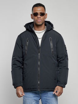 Куртка спортивная мужская зимняя с капюшоном темно-синего цвета 8360TS - Wonderrman фото 7