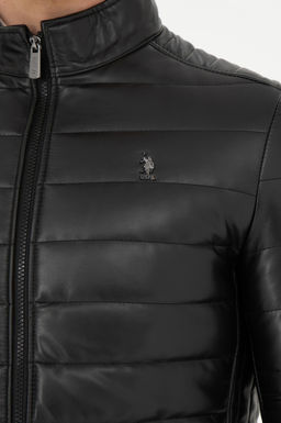U. S. Polo Assn / Мужская черная кожаная куртка - U.s. polo assn фото 7