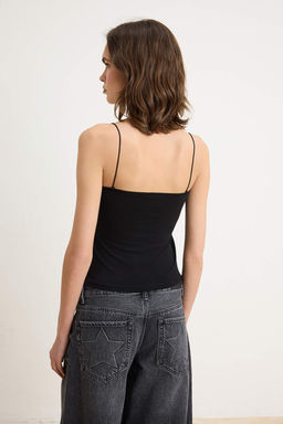 Trendyolmilla Siyah-Beyaz-Bej 3lu Paket Ask?l? Vucuda Oturan Kare Yaka Esnek Orme Atlet TWOSS24AL00054  фото 32