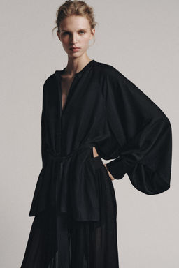 CAMISA CINTUR?N ZW COLLECTION / Negro - Zara фото 6
