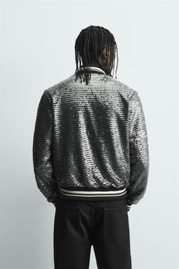SEQUIN BOMBER JACKET - Zara фото 3