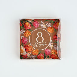 Цена за 5 шт. Коробка для кондитерских изделий с пластиковой крышкой 8 Марта, 10.5?10.5?3 см