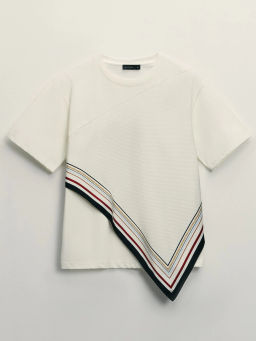 Футболка из хлопка с декоративной деталью / Zarina  фото 8