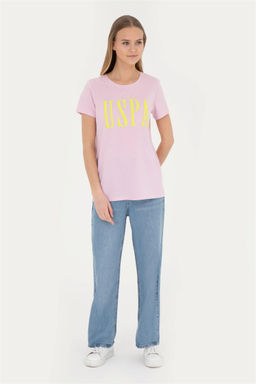 Женская розовая футболка с круглым вырезом - U.s. polo assn фото 4