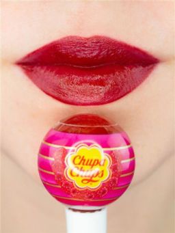Chupa Chups жидкая помада-тинт в оттенке "Raspberry"