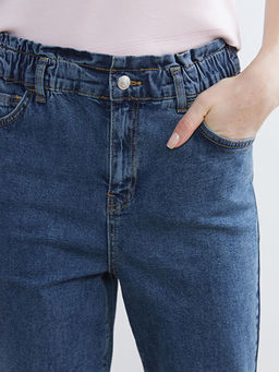 Beli Lastikli Slim Fit Kad?n Jean Pantolon