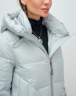 Куртка зимняя женская с капюшоном модная голубого цвета 3193Gl - Visdeer фото 6