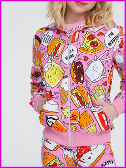 Толстовка "Лето",розовый фастфуд