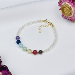 Браслет 7 чакр из Горного Хрусталя и Самоцветов - Радуга самоцветов фото 2