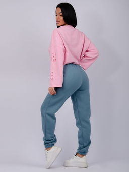 Джоггеры Мистерия 5, футер 3-х нитка начес - Малина фото 33