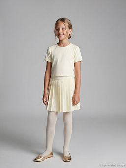 Bisiklet Yaka K?z ?ocuk Ti??rt ve Etek