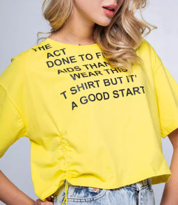 Кроп-топ #КТ2205, жёлтый