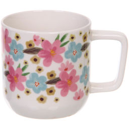Цена за 2 шт. Кружка керамическая 390мл "Цветочный рай", микс рисунков