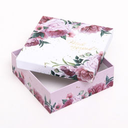 Набор коробок квадратных, 4 в 1 Цветочная доляна, 20 х 20 х 8 см- 14 х 14 х 5 см - UPAK LAND фото 4