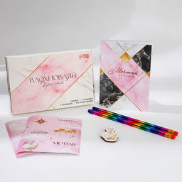 Подарочный набор, блокнот А6, значок, наклейки и карандаши 2 шт. «Вдохновляй красотой»