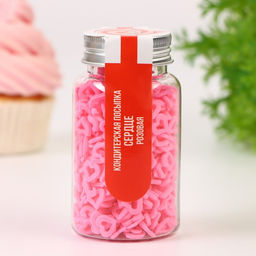 Кондитерская посыпка Сердце розовая, 50 г - Кондимир фото 2