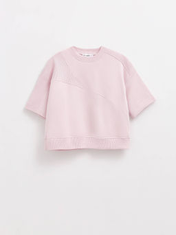 CONTE Комбинированная футболка из футера c вставками в рубчик LD 2573 crystal pink