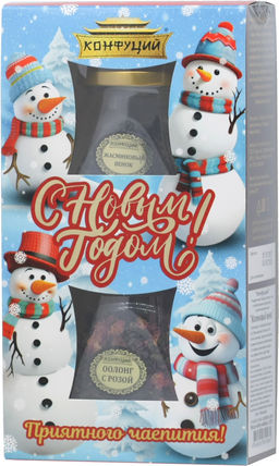 Конфуций. Новый год. Набор Чайная пара. Жасминовый венок 135 гр. карт.упаковка