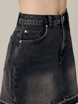 CONTE CON-687 Юбка джинсовая женская washed black