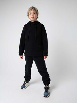 Джоггеры Уголь с карманами утепленные 7+