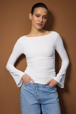 Siyah-Ekru Fitted/Vucuda Oturan 2li Paket Orme Bluz TWOAW26BZ00350 - Trendyolmilla фото 5